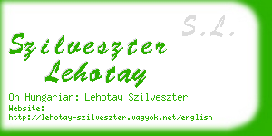 szilveszter lehotay business card